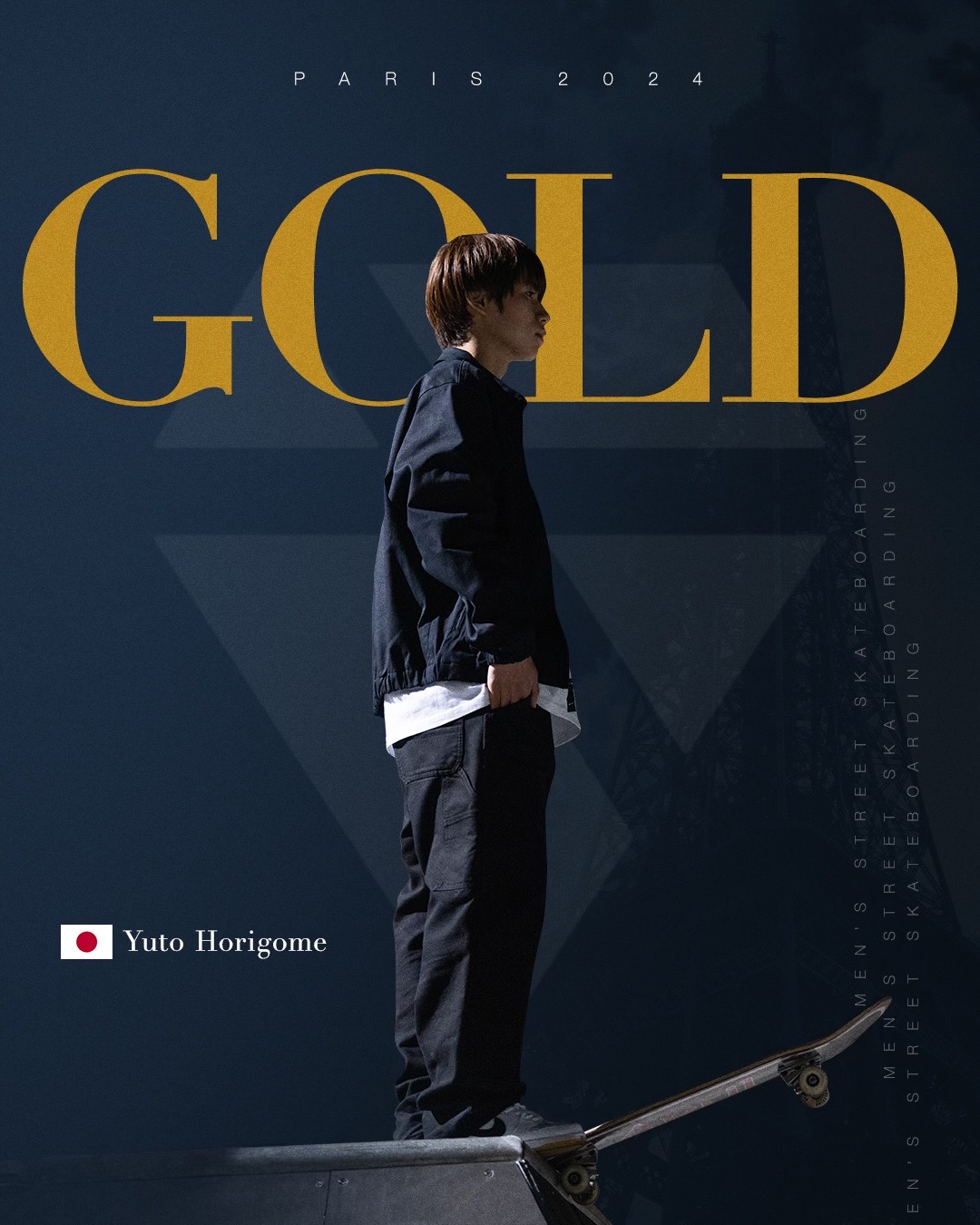 This Photo was featured on Olympic gold medalist Yuto Horigome’s agent’s social media, celebrating his incredible achievement of winning back-to-back gold medals! Congratulations to Yuto!!! (Photo by Hiro Edward Sato)
